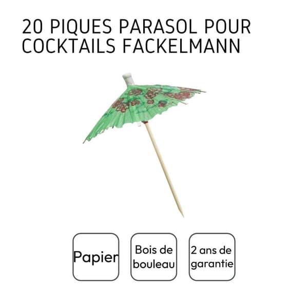 Parti med 20 minicocktailparaplyer Fackelmann ref. 58617