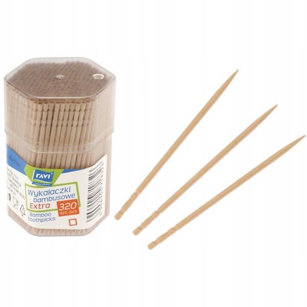 Extra bambu-tandpetare i en förpackning med 320 st.