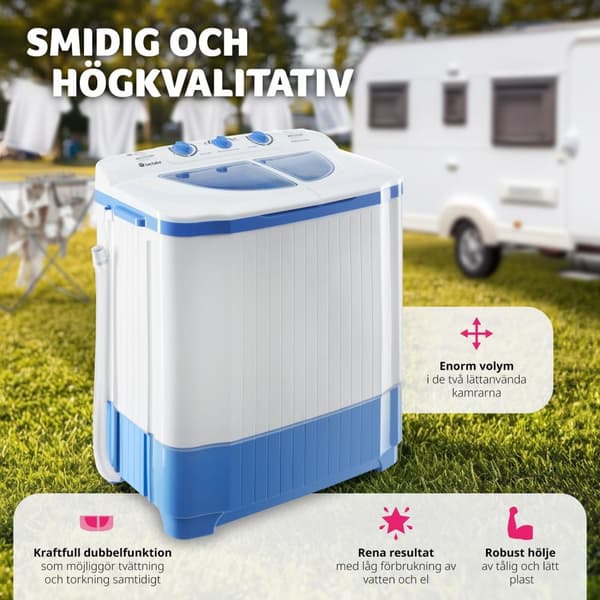 Liten tvättmaskin 4,5 kg med centrifug - vit