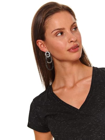 TOP SECRET LADY'S T-SHIRT SHORT SLEEVE SPO4883, Black, Size 40 (EU)