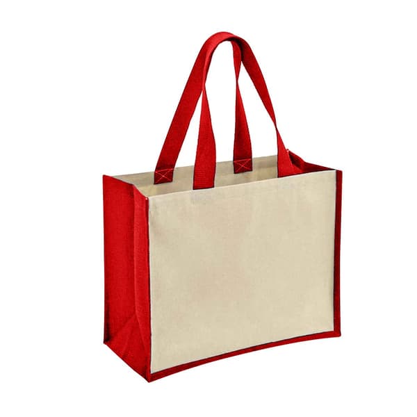 Bullet Varai Canvas/Jute Shopping Tote Bag Red 19 x 42.2 x 32.5cm