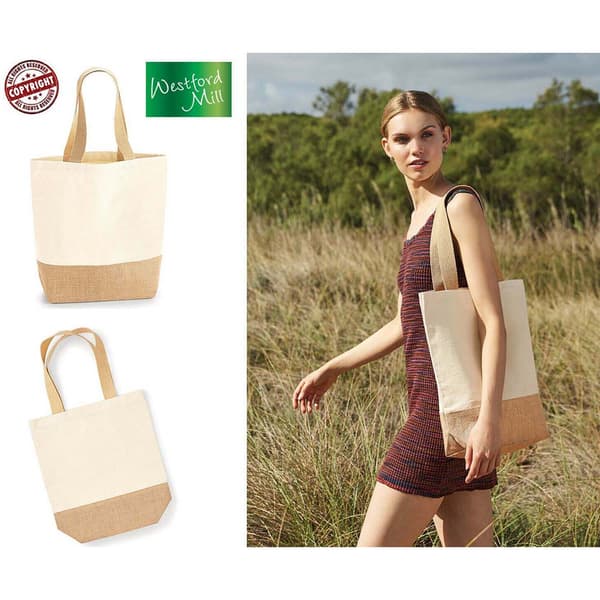 Westford Mill Jute Base Canvas Shopper