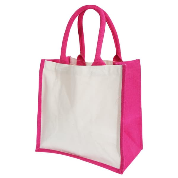 Westford Mill Printers Midi Jute taske (14 liter) Fuchsia One Size