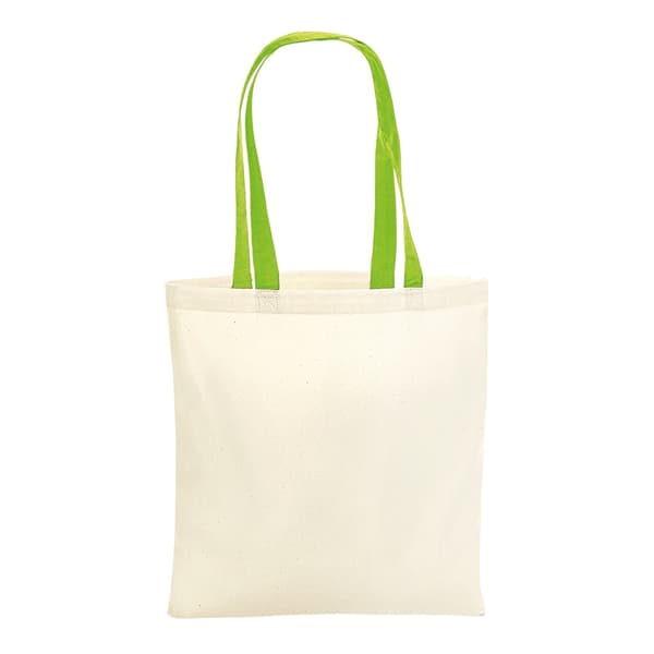 Westford Mill Contrast Handle Bag For Life Natural/Lime Green One Size