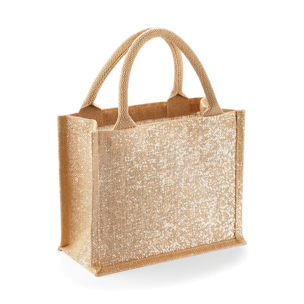 Westford Mill Shimmer Jute Mini gavepose (pakke med 2) Natural Gold One Size