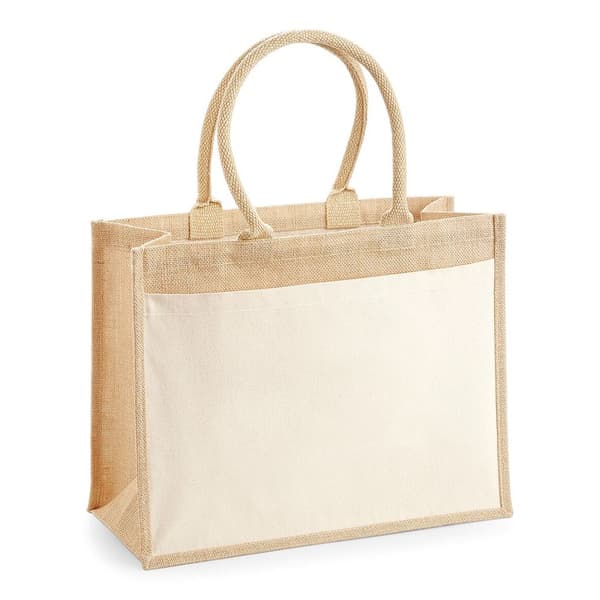 Westford Mill Pocket Jute Shopper Natural One Size
