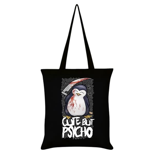 Psycho Penguin Cute But Psycho Tote Bag Black One Size