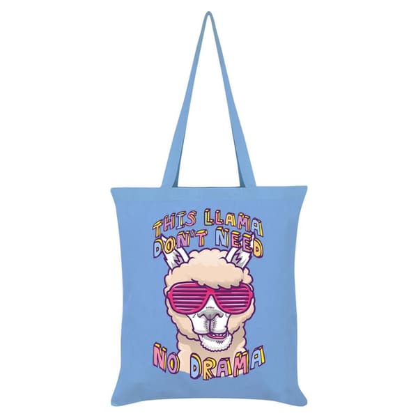 Grindstore This Llama Don`t Need No Drama Tote Bag Sky Blue One Size