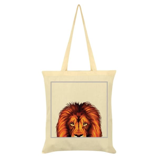 Inquisitive Creatures Lion Tote Bag Cream One Size