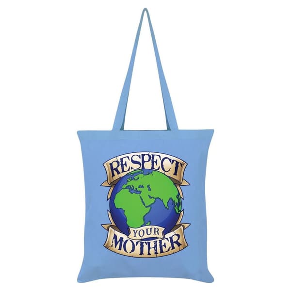 Grindstore Respect Your Mother Earth Tote Bag Sky Blue One Size