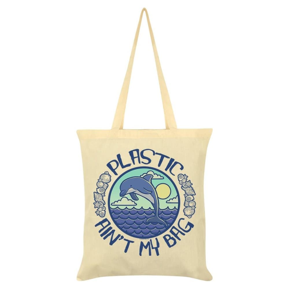 Grindstore Plast är inte min väska Cream Tote Bag