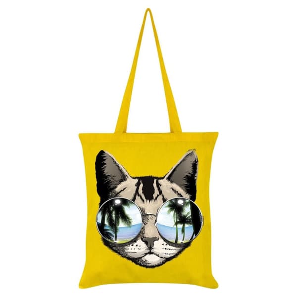 Grindstore Cool Cat Tote Bag Yellow One Size