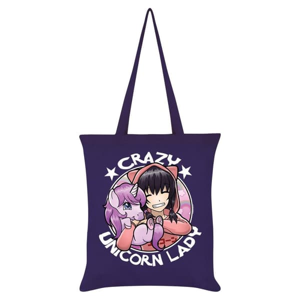 Grindstore Crazy Unicorn Lady indkøbstaske Purple One Size