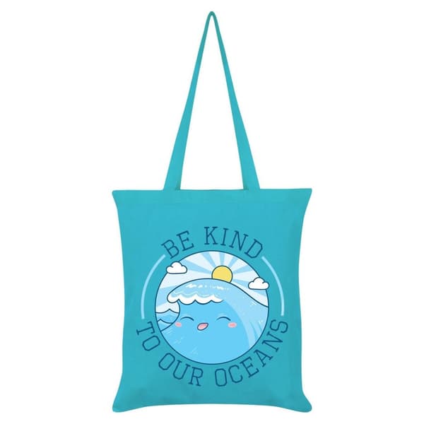 Grindstore Be Kind To Our Oceans Tote Bag Blue One Size