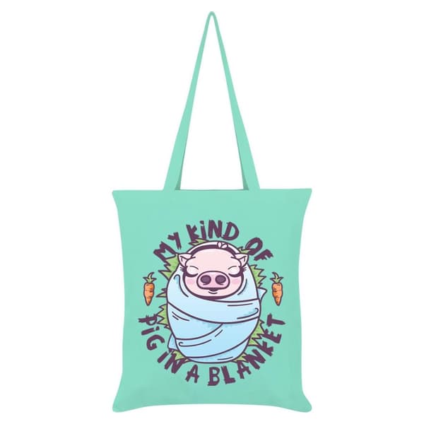 Grindstore My Kind Of Pig In A Blanket Tote Bag Mint Green One Size