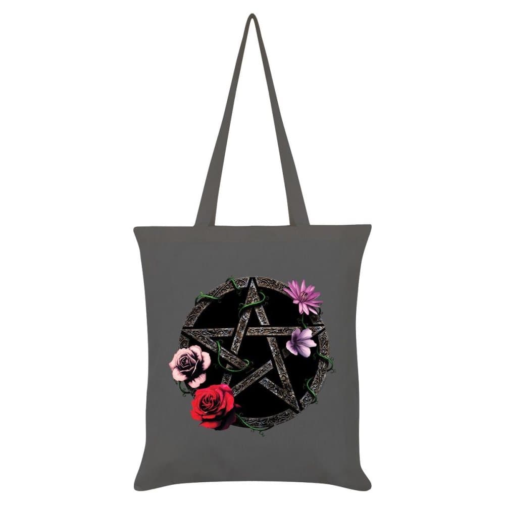 Grindstore Requiem Collective Floral Pentagram Tote Bag