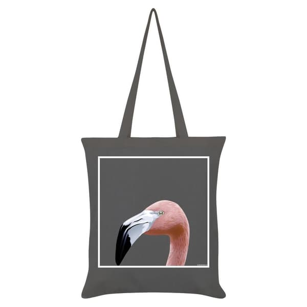 Inquisitive Creatures Flamingo indkøbstaske Grey One Size