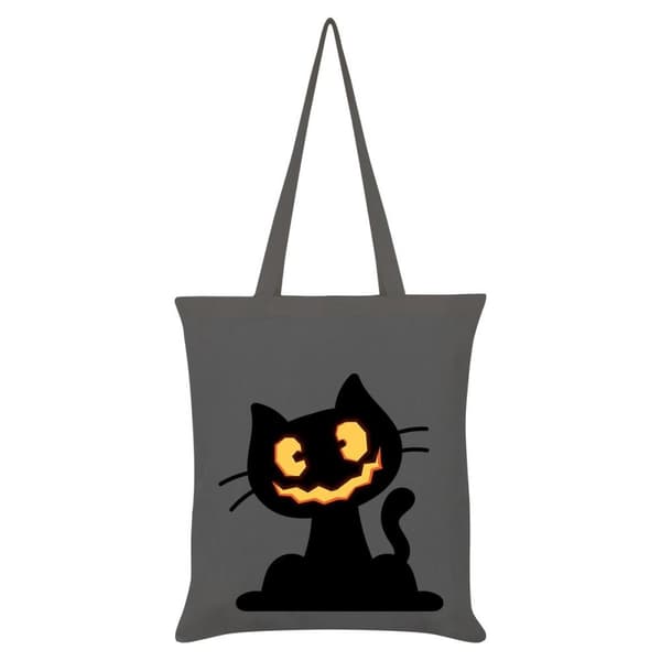 Grindstore Pumpkin Kitten Tote Bag Grey One Size