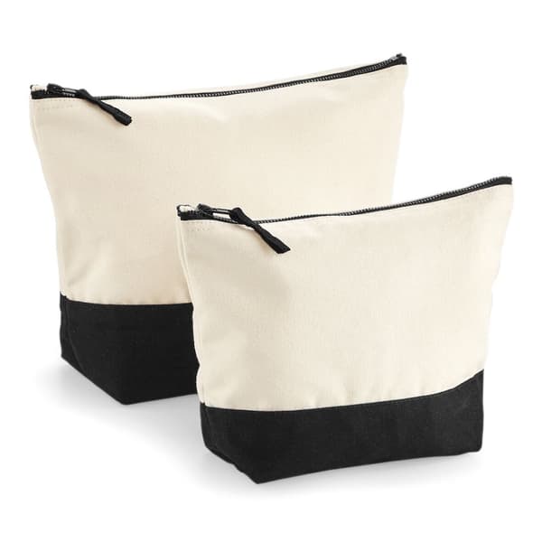 Westford Mill Dipped Base Canvas Accessory Bag (Pack of 2) Natural/Black L