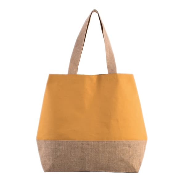 Kimood Shopper taske i lærred og jute