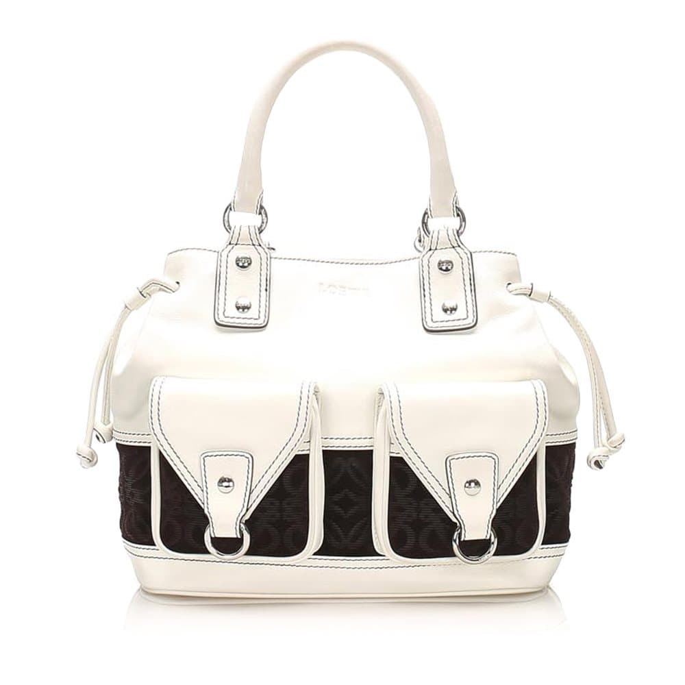 Loewe Anagram Leather Tote Bag White