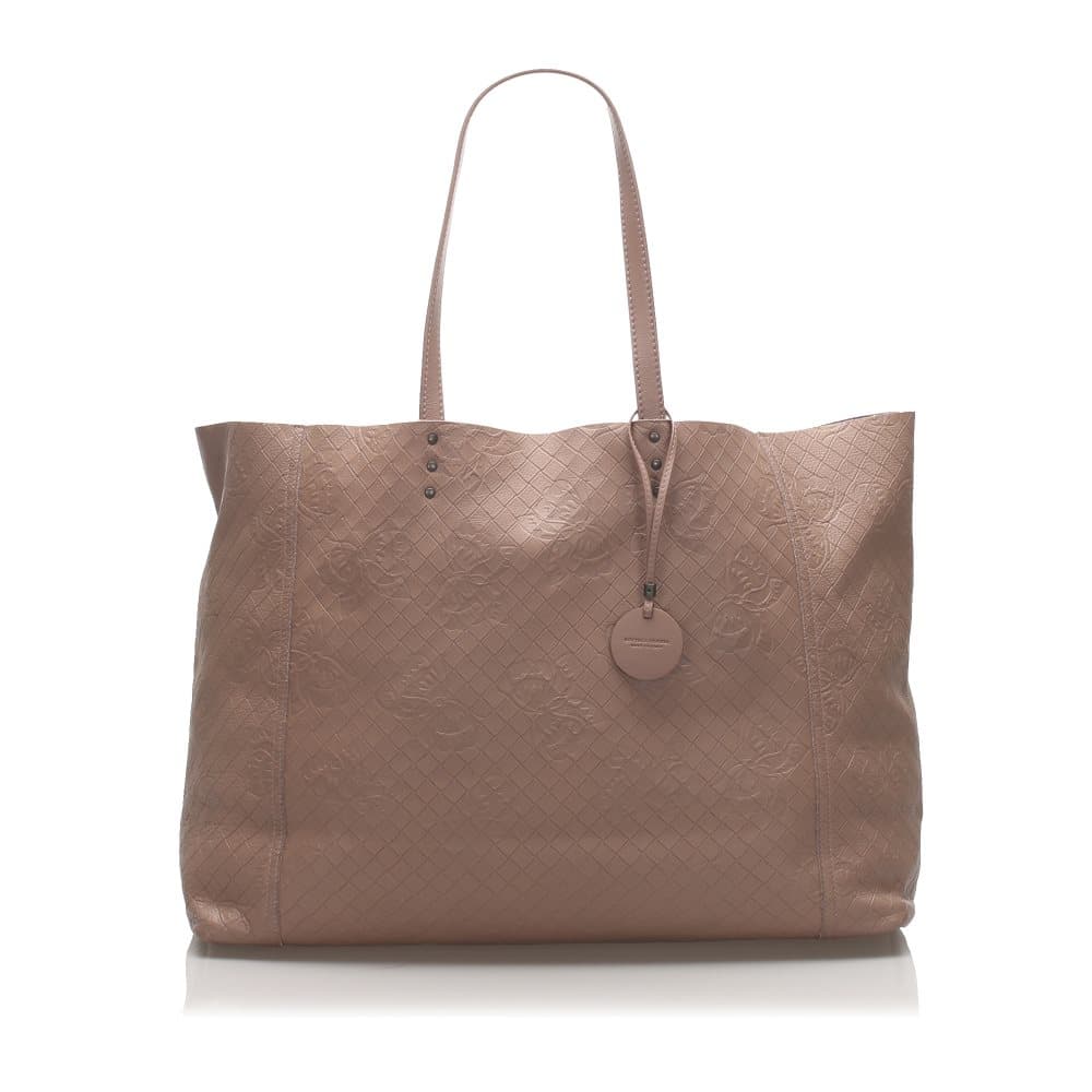Bottega Veneta Intrecciato Butterfly Leather Tote Bag Purple