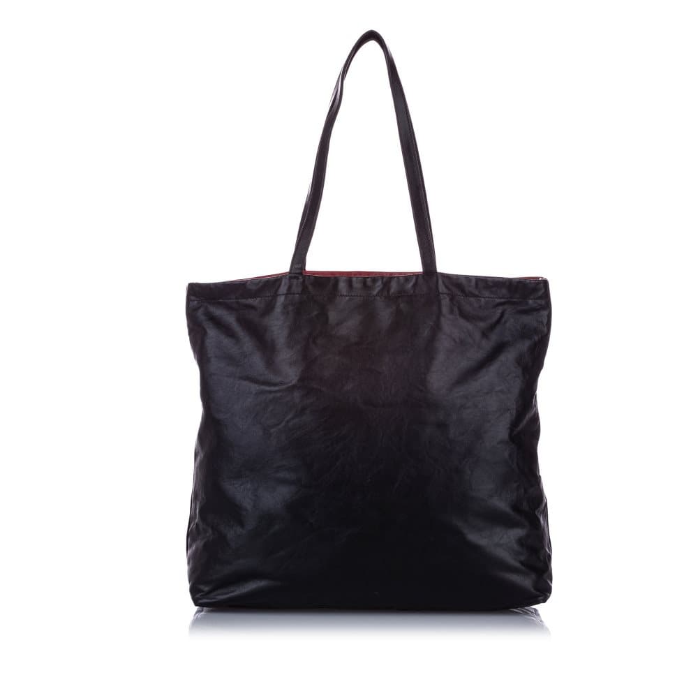 Prada Leather Tote Bag Black