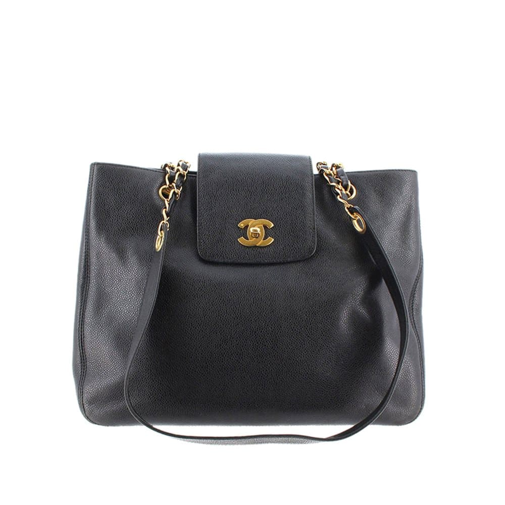Chanel Caviar Leather Tote Bag Black