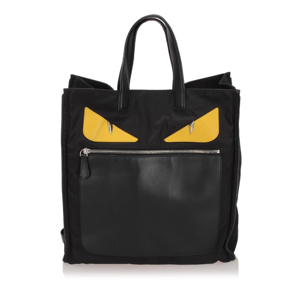 Fendi Monster Nylon Tote Bag Black