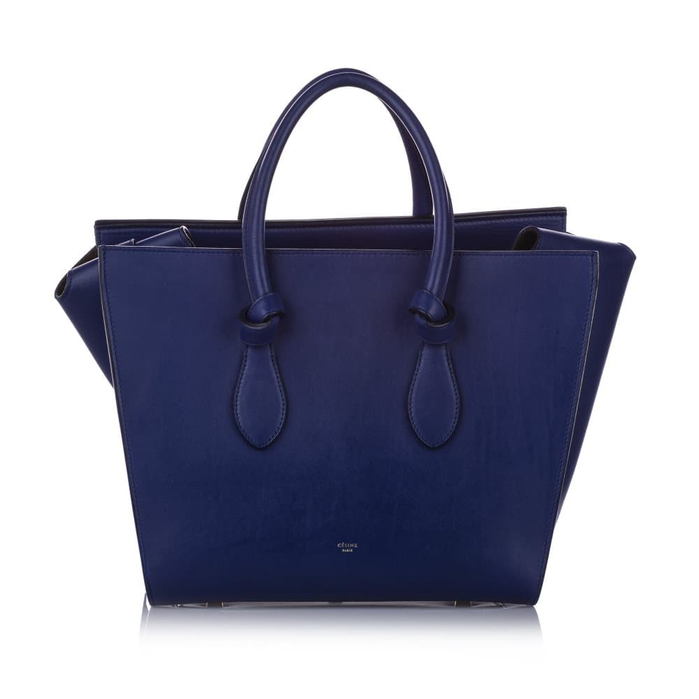 Celine Small Tie Leather Tote Bag Blue
