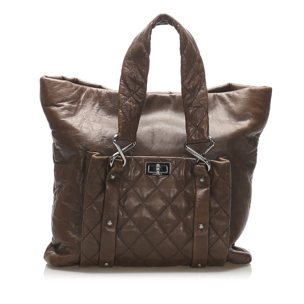 Chanel 8 Knots Lambskin Tote Bag Brown