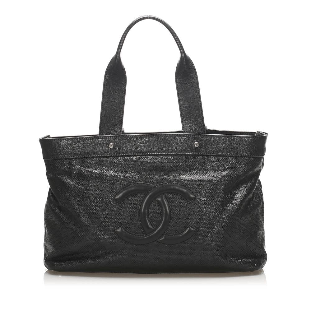 Chanel Timeless Lambskin Leather Tote Bag Black