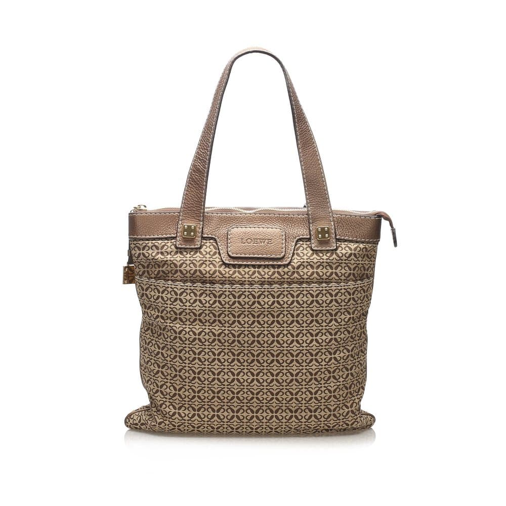 Loewe Anagram Canvas Tote Bag Brown