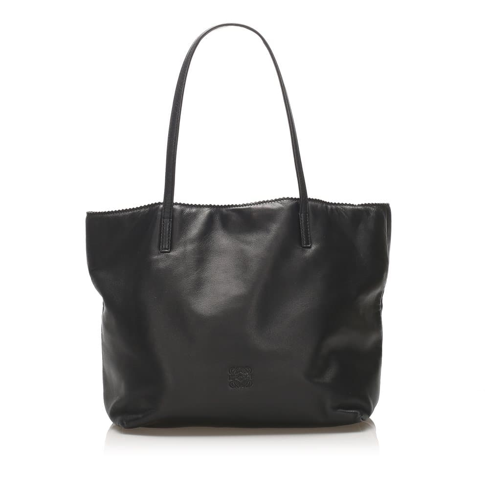 Loewe Anagram Leather Tote Bag Black