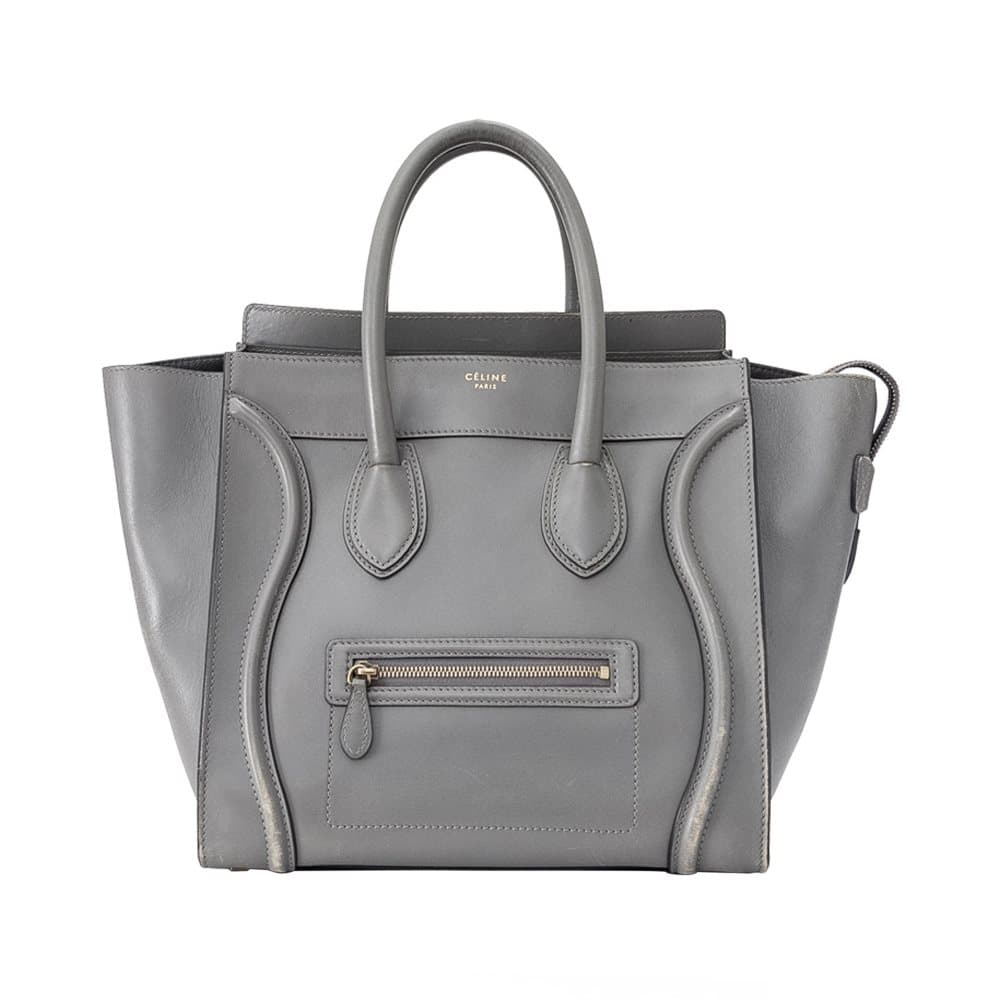 Celine Mini Luggage Leather Tote Bag Gray