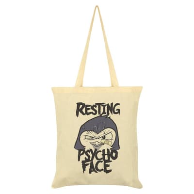 Psycho Penguin Resting Psycho Face Tote Bag