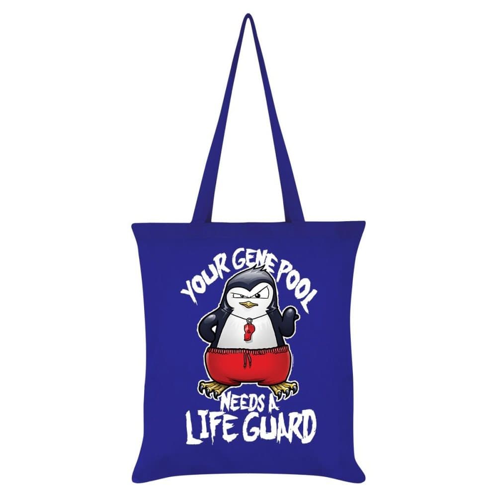 Psycho Penguin Your Gene Pool Needs A Life Guard Tote Bag