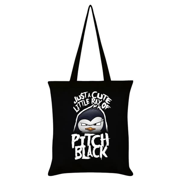Psycho Penguin Sød lille stråle af pitch sort indkøbstaske Black/White One Size