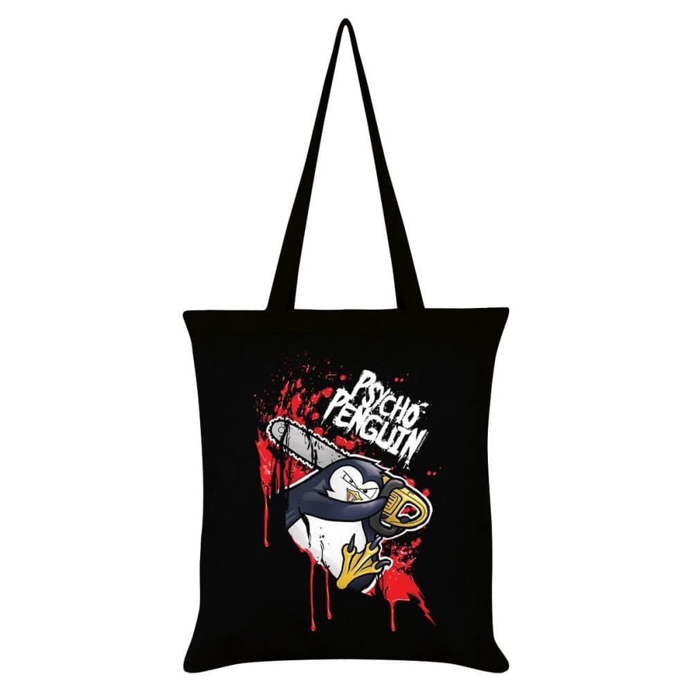 Psycho Penguin Motorsåg Tote Bag