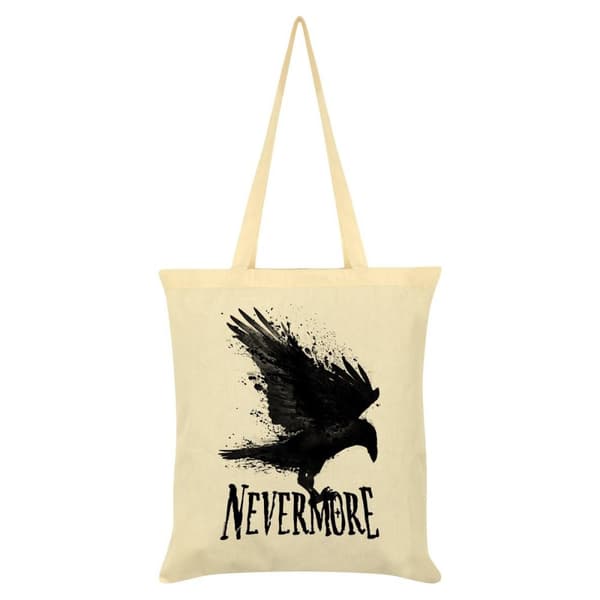 Grindstore Nevermore Tote Bag Cream/Black Print One Size