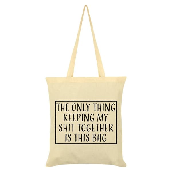 Grindstore Den eneste ting, der holder mit lort sammen, er denne taske Tote Bag Cream/Black One Size