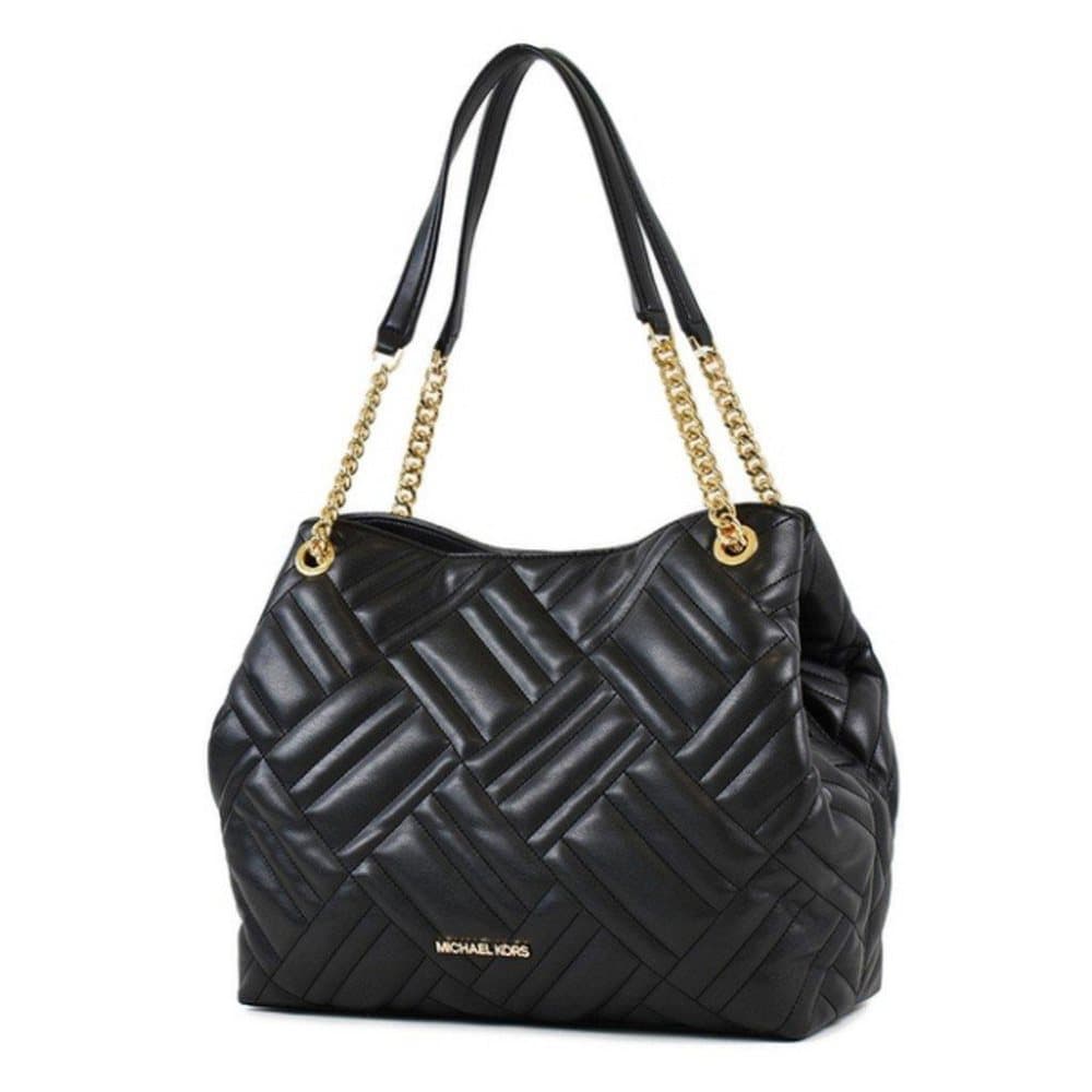Michael Kors Peyton Svart Quiltad Kedja Stor Totebag