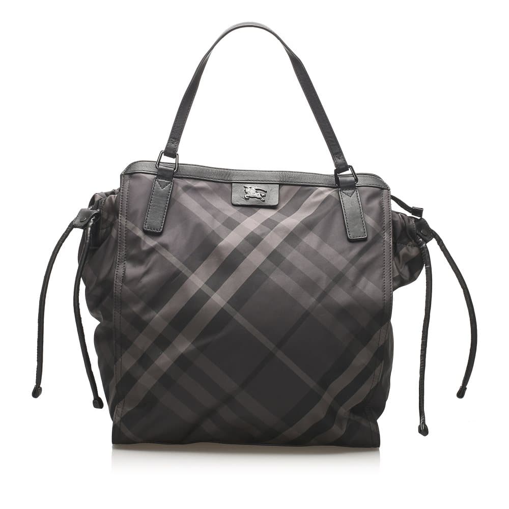 Burberry Smoke Check Buckleigh Nylon Tote Bag Black