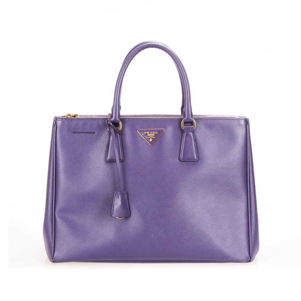 Prada Saffiano Galleria Satchel Purple