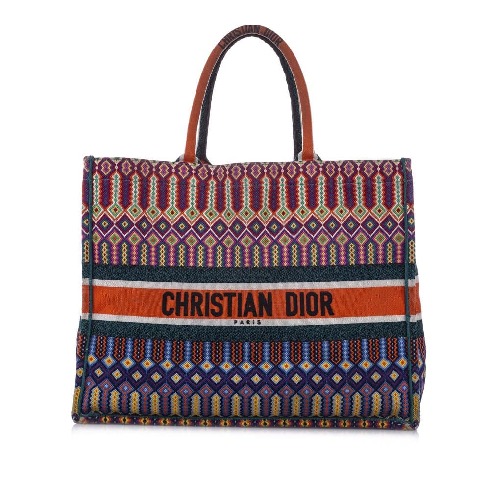 Dior Dior Book Tote Canvas Tote Bag Multi