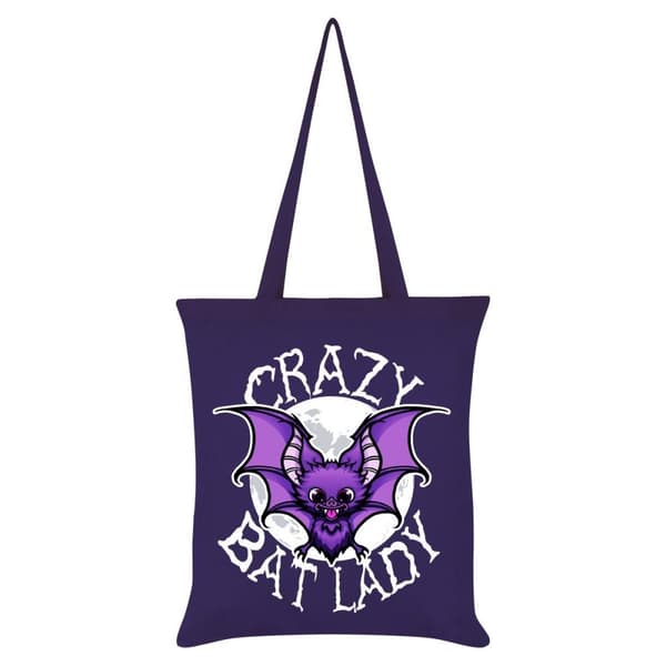 Grindstore Crazy Bat Lady indkøbstaske Purple One Size