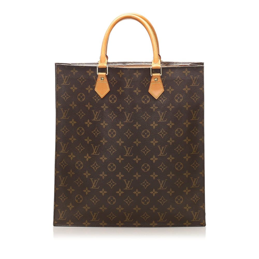 Pre-owned Louis Vuitton Monogram Sac Plat Brown