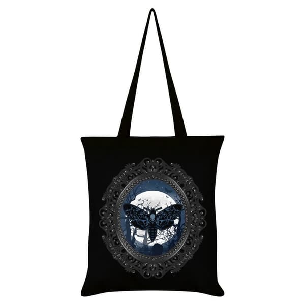 Grindstore Death Moon Moth Tote Bag Black One Size