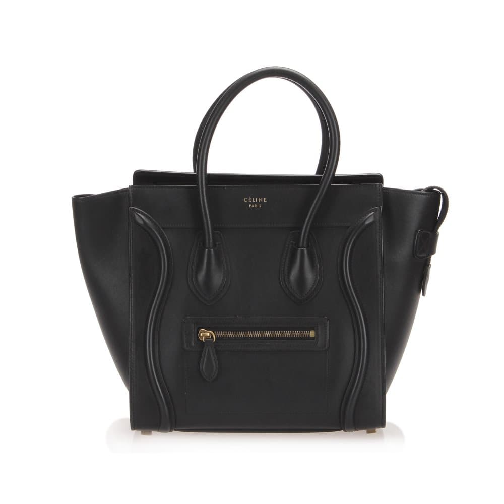 Celine The Luggage Tote Leather Tote Bag Black