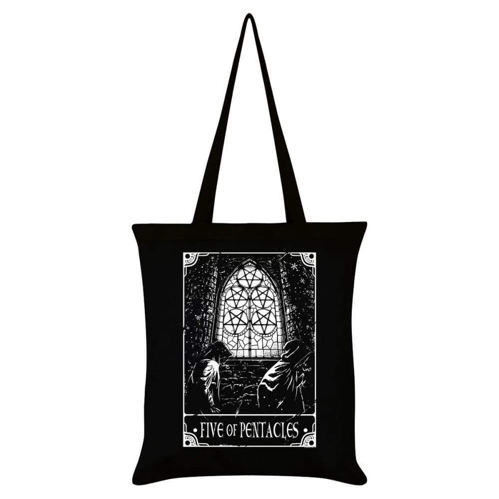Deadly Tarot Fem av fem pentagram Tote Bag